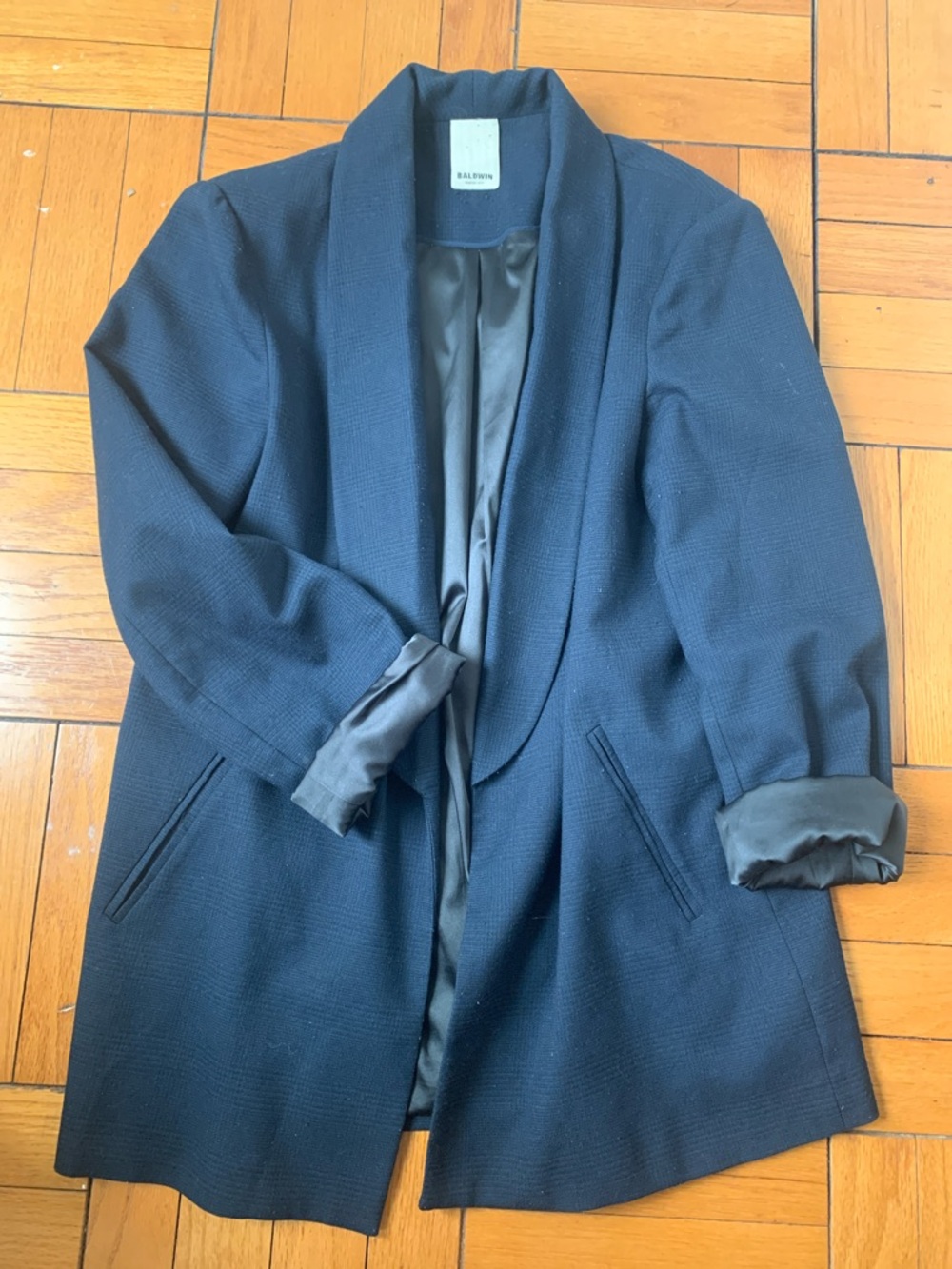 BALDWIN Navy/Black Shawl-Collar Blazer